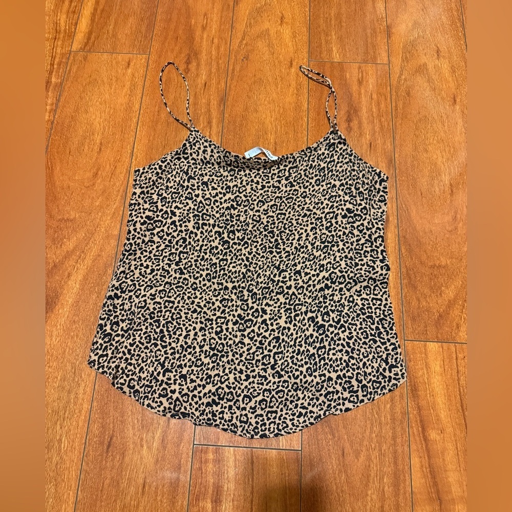 Reformation Leopard Print Spaghetti Strap Cami - Brown/Black